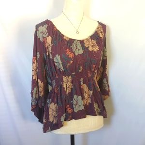 FREE PEOPLE Purple Peasant Top (Size L)